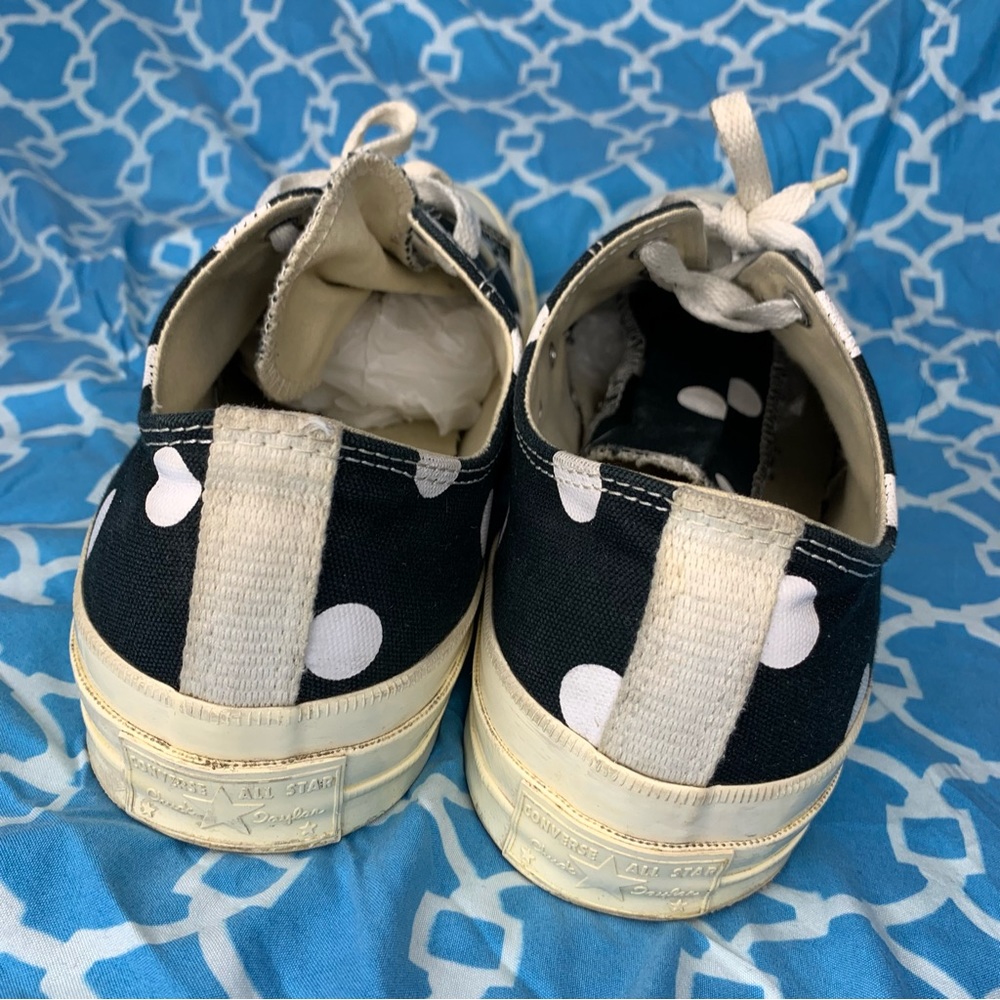 Mens size 10 Converse Comme Des Garcons polka dot print low top CDG chuck taylor - Picture 4 of 10